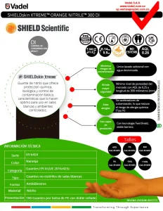shieldskin xtreme orange nitrile 300di