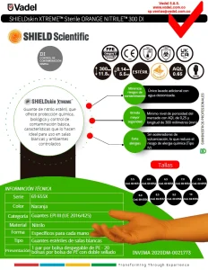 shieldskin xtreme sterile orange nitrile 300di