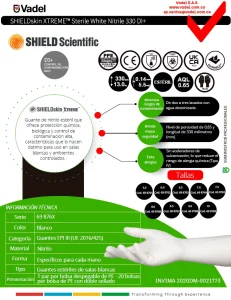 shieldskin xtreme sterile white nitrile 330di+