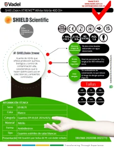 shieldskin xtreme white nitrile 400di+